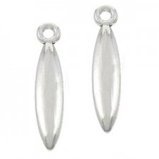 Metal Charm Drop 21x5mm Antique silver